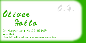oliver hollo business card